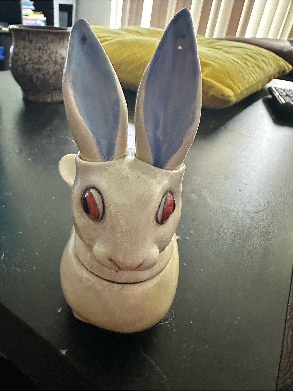 Lusterware Rabbit Condiment Set Salt, Pepper, Spoon for Condiments